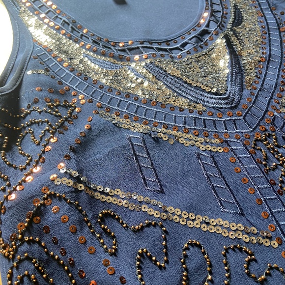 Francesca's Navy Beaded Dress - Picture 5 of 6